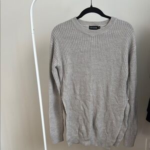 Side Slit Gray Sweater